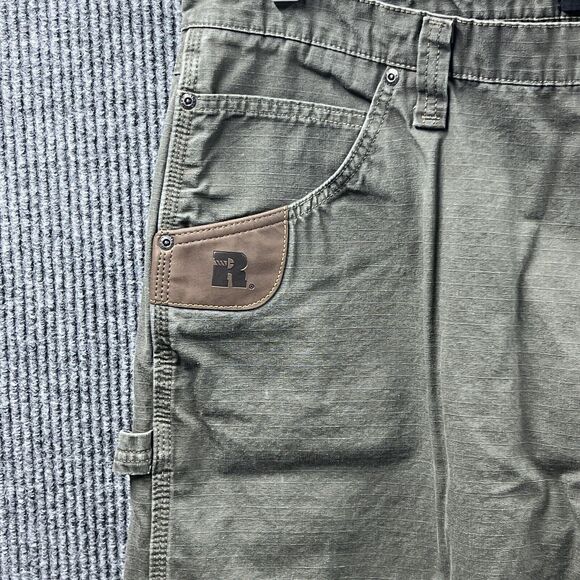 Wrangler Riggs Workwear Pant Mens Size 42x32 Green Ripstop Carpenter Relaxed Fit - Picture 5 of 16
